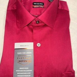 Van Heusen Men's Vibrant Pink Dress Shirt